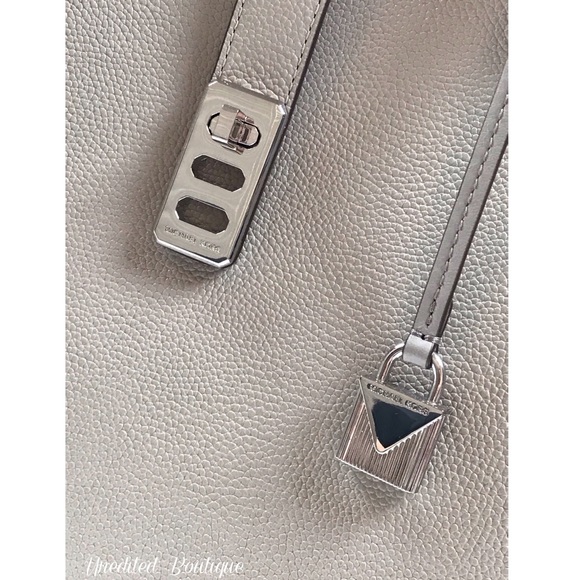 MICHAEL KORS Karson Pearl Grey Leather Tote Bag - Picture 7 of 10